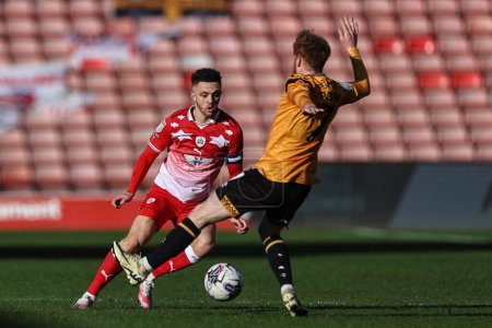 Photo for Jordan Williams of Barnsley in action during the Sky Bet League 1 match Barnsley vs Cambridge United at Oakwell, Barnsley, United Kingdom, 29th March 202 - Royalty Free Image