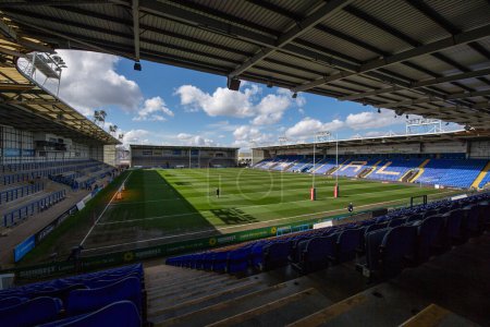 Photo for A general view of Halliwell Jones Stadium, Home of Warrington Wolvesduring the Betfred Super League match Warrington Wolves vs Catalans Dragons at Halliwell Jones Stadium, Warrington, United Kingdom, 30th March 202 - Royalty Free Image