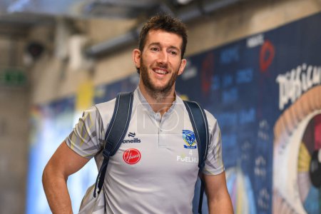 Photo for Stefan Ratchford of Warrington Wolves arrives ahead of the Betfred Super League match Warrington Wolves vs Catalans Dragons at Halliwell Jones Stadium, Warrington, United Kingdom, 30th March 202 - Royalty Free Image