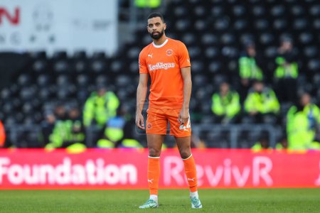 Photo for CJ Hamilton of Blackpool during the Sky Bet League 1 match Derby County vs Blackpool at Pride Park Stadium, Derby, United Kingdom, 29th March 202 - Royalty Free Image