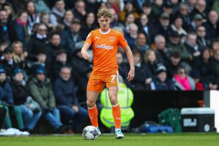 Photo for George Byers of Blackpool in action during the Sky Bet League 1 match Derby County vs Blackpool at Pride Park Stadium, Derby, United Kingdom, 29th March 202 - Royalty Free Image