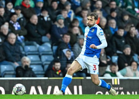 Photo for Harry Pickering of Blackburn Rovers passes the ball, during the Sky Bet Championship match Blackburn Rovers vs Ipswich Town at Ewood Park, Blackburn, United Kingdom, 29th March 202 - Royalty Free Image