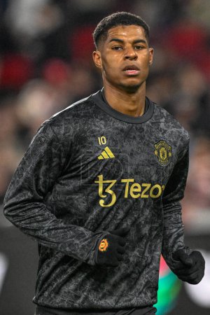 Photo for Marcus Rashford of Manchester United during the Premier League match Brentford vs Manchester United at The Gtech Community Stadium, London, United Kingdom, 30th March 202 - Royalty Free Image
