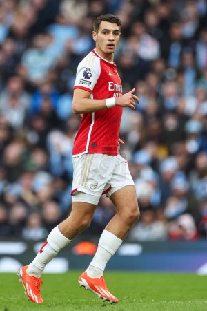 Photo for Jakub Kiwior of Arsenal during the Premier League match Manchester City vs Arsenal at Etihad Stadium, Manchester, United Kingdom, 31st March 202 - Royalty Free Image