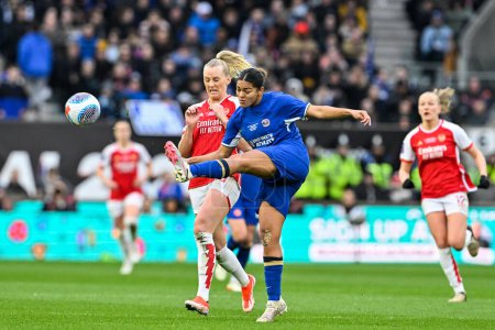 Photo for Jess Carter of Chelsea Women clears the ball during the FA Women's League Cup Final match Arsenal Women vs Chelsea FC Women at Molineux, Wolverhampton, United Kingdom, 31st March 202 - Royalty Free Image