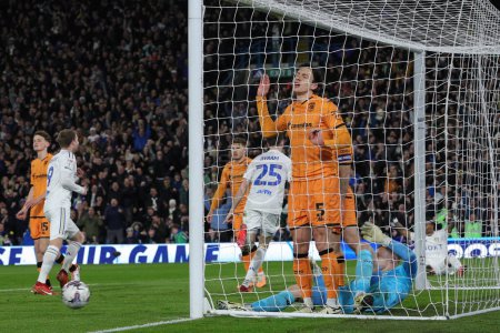 Photo for A dejected Alfie Jones of Hull City as the first goal for Leeds goes in during the Sky Bet Championship match Leeds United vs Hull City at Elland Road, Leeds, United Kingdom, 1st April 202 - Royalty Free Image