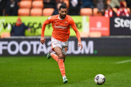Photo for CJ Hamilton of Blackpool makes a break with the ball during the Sky Bet League 1 match Blackpool vs Wycombe Wanderers at Bloomfield Road, Blackpool, United Kingdom, 1st April 202 - Royalty Free Image