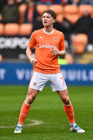 Photo for George Byers of Blackpool during the Sky Bet League 1 match Blackpool vs Wycombe Wanderers at Bloomfield Road, Blackpool, United Kingdom, 1st April 202 - Royalty Free Image