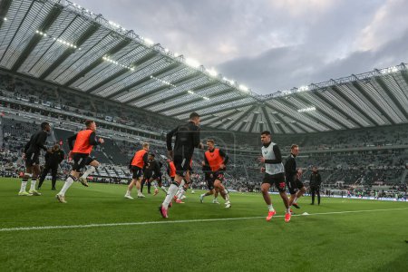 Photo for Bruno Guimares of Newcastle United in the pregame warmup session during the Premier League match Newcastle United vs Everton at St. James's Park, Newcastle, United Kingdom, 2nd April 2024 - Royalty Free Image