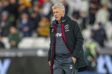 Photo for David Moyes manager of West Ham United after the game during the Premier League match West Ham United vs Tottenham Hotspur at London Stadium, London, United Kingdom, 2nd April 202 - Royalty Free Image