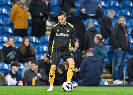 Photo for Pablo Sarabia of Wolverhampton Wanderers warms up ahead of the match, during the Premier League match Burnley vs Wolverhampton Wanderers at Turf Moor, Burnley, United Kingdom, 2nd April 202 - Royalty Free Image