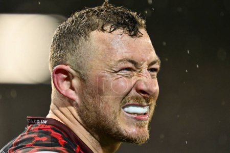 Photo for Josh Charnley of Leigh Leopards reacts during the Betfred Super League Round 7 match Leigh Leopards vs Wigan Warriors at Leigh Sports Village, Leigh, United Kingdom, 4th April 202 - Royalty Free Image