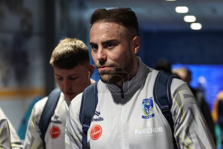 Photo for James Harrison of Warrington Wolves arrives during the Betfred Super League Round 7 match Leeds Rhinos vs Warrington Wolves at Headingley Stadium, Leeds, United Kingdom, 5th April 202 - Royalty Free Image