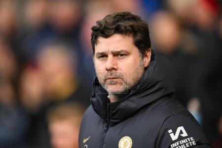 Photo for Mauricio Pochettino Manager of Chelsea during the Premier League match Sheffield United vs Chelsea at Bramall Lane, Sheffield, United Kingdom, 7th April 202 - Royalty Free Image