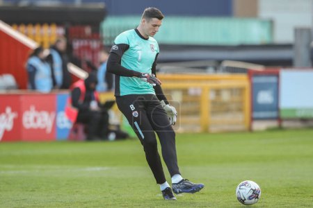 Photo for Liam Roberts of Barnsley in the pregame warmup session during the Sky Bet League 1 match Stevenage vs Barnsley at Lamex Stadium, Stevenage, United Kingdom, 9th April 202 - Royalty Free Image