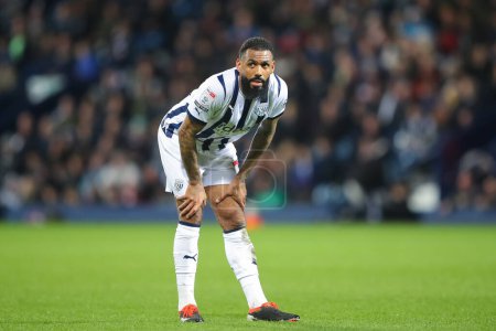 Photo for Yann M'Vila of West Bromwich Albion, during the Sky Bet Championship match West Bromwich Albion vs Rotherham United at The Hawthorns, West Bromwich, United Kingdom, 10th April 202 - Royalty Free Image