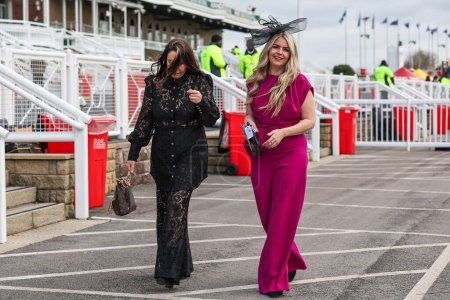 Photo for Racegoers arrive during the Randox Grand National 2024 Opening Day at Aintree Racecourse, Liverpool, United Kingdom, 11th April 202 - Royalty Free Image