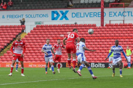 Photo for Adam Phillips of Barnsley scores to make it 1-1 during the Sky Bet League 1 match Barnsley vs Reading at Oakwell, Barnsley, United Kingdom, 13th April 202 - Royalty Free Image