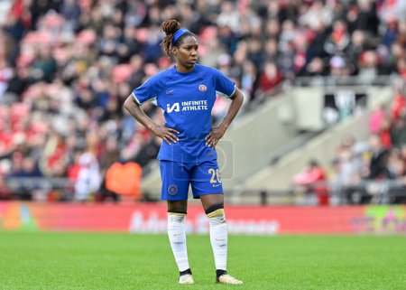 Photo for Kadeisha Buchanan of Chelsea Women, during the Adobe Women's FA Cup Semi-Final match Manchester United Women vs Chelsea FC Women at Leigh Sports Village, Leigh, United Kingdom, 14th April 202 - Royalty Free Image