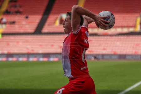 Photo for Mal de Gevigney of Barnsley takes a throw in during the Sky Bet League 1 match Barnsley vs Reading at Oakwell, Barnsley, United Kingdom, 13th April 2024 - Royalty Free Image