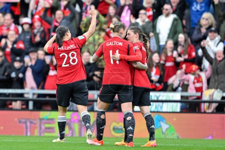 Photo for Rachel Williams of Manchester United Women celebrates her goal to make it 2-0 Manchester United Women, during the Adobe Women's FA Cup Semi-Final match Manchester United Women vs Chelsea FC Women at Leigh Sports Village, Leigh, United Kingdom, 14th A - Royalty Free Image