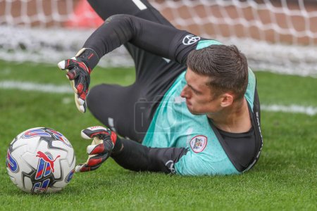 Photo for Liam Roberts of Barnsley in the pregame warmup session during the Sky Bet League 1 match Barnsley vs Reading at Oakwell, Barnsley, United Kingdom, 13th April 202 - Royalty Free Image