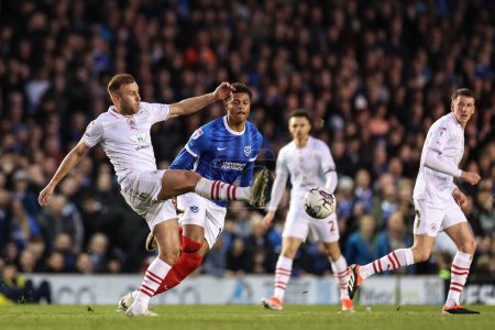 Photo for Herbie Kane of Barnsley in action during the Sky Bet League 1 match Portsmouth vs Barnsley at Fratton Park, Portsmouth, United Kingdom, 16th April 202 - Royalty Free Image