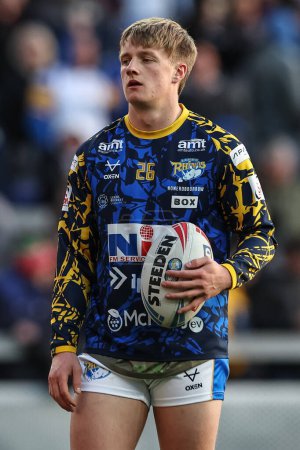 Photo for Corey Johnson of Leeds Rhinos in the pre-game warm up during the Betfred Super League Round 8 match Leeds Rhinos vs Huddersfield Giants at Headingley Stadium, Leeds, United Kingdom, 19th April 202 - Royalty Free Image