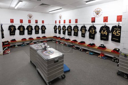Photo for A view of the away dressing room during the Sky Bet League 1 match Blackpool vs Barnsley at Bloomfield Road, Blackpool, United Kingdom, 20th April 202 - Royalty Free Image
