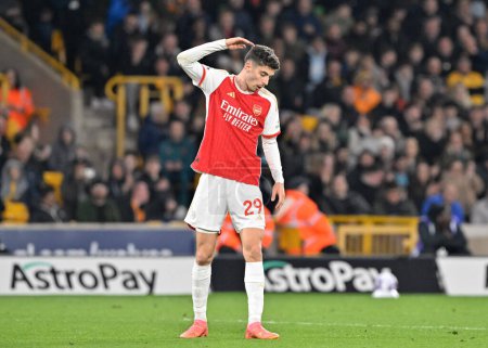 Téléchargez les photos : Kai Havertz d'Arsenal réagit, lors du match de Premier League Wolverhampton Wanderers vs Arsenal à Molineux, Wolverhampton, Royaume-Uni, le 20 avril 202 - en image libre de droit