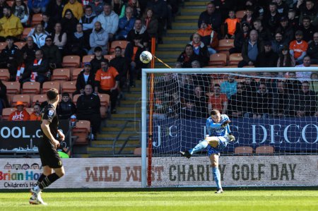Photo for Liam Roberts of Barnsley clears the ball up field during the Sky Bet League 1 match Blackpool vs Barnsley at Bloomfield Road, Blackpool, United Kingdom, 20th April 202 - Royalty Free Image
