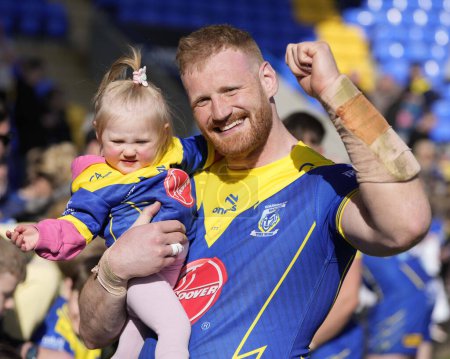 Photo for Joe Bullock of Warrington Wolves celebrates after the Betfred Super League Round 8 match Warrington Wolves vs Leigh Leopards at Halliwell Jones Stadium, Warrington, United Kingdom, 20th April 202 - Royalty Free Image