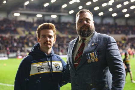 Photo for James Simpson MBE and Simon Brown are in attendance on Armed Forces Day 2024 at Headingley during the Betfred Super League Round 8 match Leeds Rhinos vs Huddersfield Giants at Headingley Stadium, Leeds, United Kingdom, 19th April 202 - Royalty Free Image