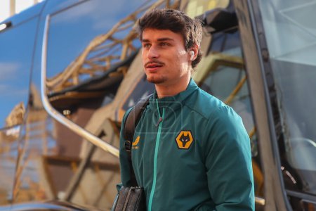 Photo for Hugo Bueno of Wolverhampton Wanderers arrives during the Premier League match Wolverhampton Wanderers vs Bournemouth at Molineux, Wolverhampton, United Kingdom, 24th April 202 - Royalty Free Image