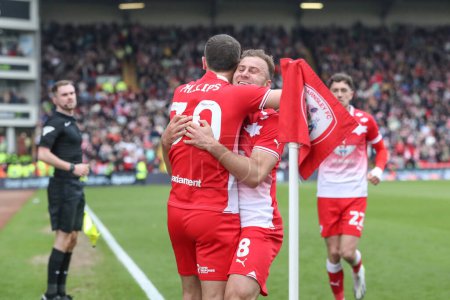 Photo for Herbie Kane of Barnsley celebrates his goal to make it 1-0 during the Sky Bet League 1 match Barnsley vs Northampton Town at Oakwell, Barnsley, United Kingdom, 27th April 202 - Royalty Free Image
