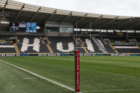 Photo for A general view of the MKM Stadium during the Betfred Super League Round 9 match Hull FC vs Leeds Rhinos at MKM Stadium, Hull, United Kingdom, 28th April 202 - Royalty Free Image