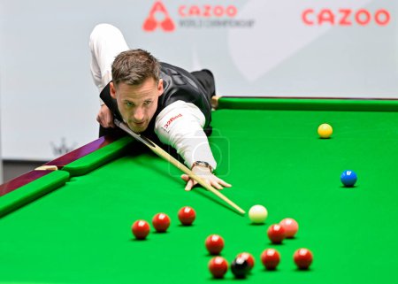 Photo for David Gilbert takes a shot, during the Cazoo World Championships 2024 at Crucible Theatre, Sheffield, United Kingdom, 30th April 202 - Royalty Free Image