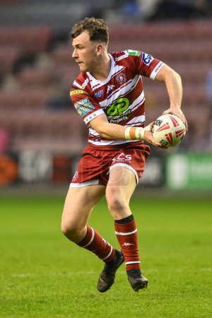 Photo for Harry Smith of Wigan Warriors makes a break during the Betfred Super League Round 10 match Wigan Warriors vs Catalans Dragons at DW Stadium, Wigan, United Kingdom, 2nd May 2024 - Royalty Free Image
