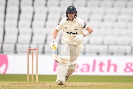Photo for Sam Northeast of Glamorgan runs between the wickets during the Vitality County Championship Division 2 match Yorkshire vs Glamorgan at Headingley Cricket Ground, Leeds, United Kingdom, 3rd May 2024 - Royalty Free Image