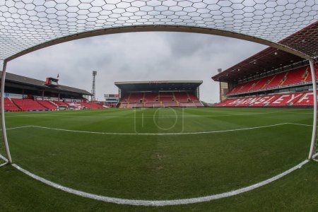 Photo for A general view of Oakwell during the Sky Bet League 1 Sky Bet League 1 Promotion Play-offs Semi-final first leg match Barnsley vs Bolton Wanderers at Oakwell, Barnsley, United Kingdom, 3rd May 2024 - Royalty Free Image