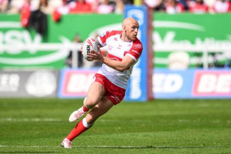 Photo for Dean Hadley of Hull KR makes a break during the Betfred Super League Round 10 match Hull KR vs St Helens at Sewell Group Craven Park, Kingston upon Hull, United Kingdom, 4th May 2024 - Royalty Free Image
