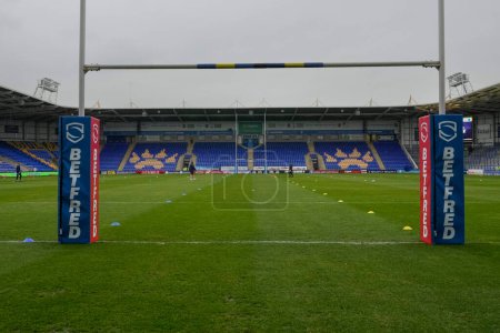 Photo for A general view of the Halliwell Jones Stadium before the Betfred Super League Round 10 match Warrington Wolves vs Hull FC at Halliwell Jones Stadium, Warrington, United Kingdom, 3rd May 2024 - Royalty Free Image