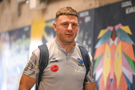 Photo for George Williams of Warrington Wolves arrives ahead of  the Betfred Super League Round 11 match Warrington Wolves vs Hull KR at Halliwell Jones Stadium, Warrington, United Kingdom, 9th May 2024 - Royalty Free Image