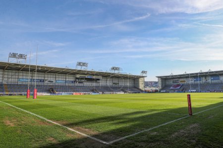 Photo for A general view inside of Halliwell Jones Stadium, home of  Warrington Wolves ahead of the Betfred Super League Round 11 match Warrington Wolves vs Hull KR at Halliwell Jones Stadium, Warrington, United Kingdom, 9th May 2024. - Royalty Free Image