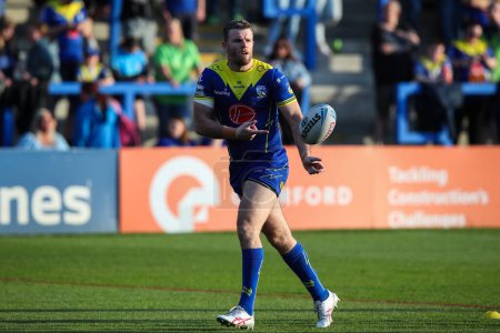 Photo for Lachlan Fitzgibbon of Warrington Wolves during the pre-game warm up ahead of the Betfred Super League Round 11 match Warrington Wolves vs Hull KR at Halliwell Jones Stadium, Warrington, United Kingdom, 9th May 2024 - Royalty Free Image