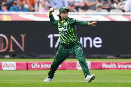 Photo for Waheeda Akhtar of Pakistan in action during the First T20 International match England women vs Pakistan women at Edgbaston, Birmingham, United Kingdom, 11th May 2024 - Royalty Free Image