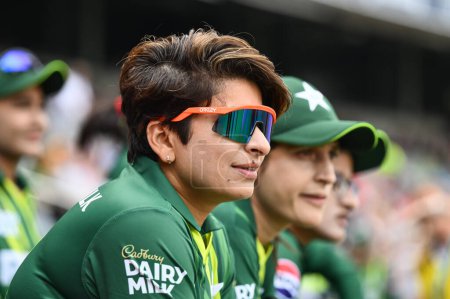 Téléchargez les photos : Nida Dar du Pakistan avant le premier match international T20 Angleterre femmes vs Pakistan femmes à Edgbaston, Birmingham, Royaume-Uni, 11 mai 2024 - en image libre de droit