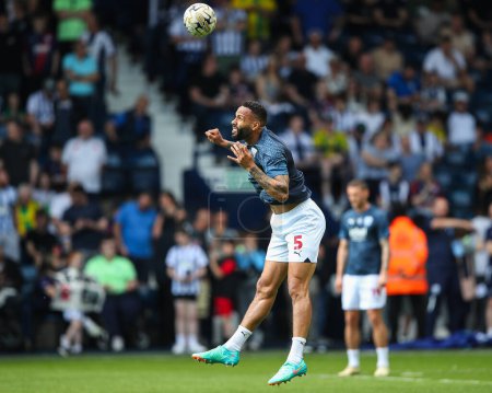Photo for Kyle Bartley of West Bromwich Albion during the pre-game warm up ahead of the Sky Bet Championship Play-Off Semi-Final First Leg match West Bromwich Albion vs Southampton at The Hawthorns, West Bromwich, United Kingdom, 12th May 2024 - Royalty Free Image