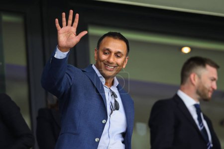 Photo for Shilen Patel Chairman of West Bromwich Albion waves to the fans during the Sky Bet Championship Play-Off Semi-Final First Leg match West Bromwich Albion vs Southampton at The Hawthorns, West Bromwich, United Kingdom, 12th May 2024 - Royalty Free Image