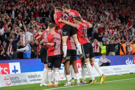 Photo for Will Smallbone of Southampton celebrates his goal to make it 1-0 Southampton, during the Sky Bet Championship Play-Off Semi-Final Second Leg match Southampton vs West Bromwich Albion at St Mary's Stadium, Southampton, United Kingdom, 17th May 2024 - Royalty Free Image